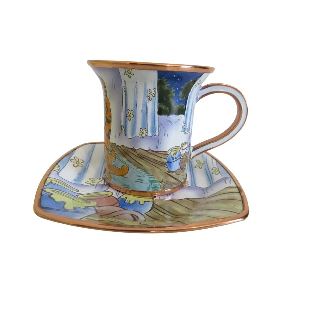 Enamel Collection Winnie The Pooh Friends Cup Saucer A4491 Disney‎